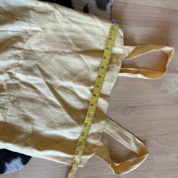 REFORMATION Brigitte Linen Dress‎ Smock Butter Yellow Mini Size 10 - Picture 8 of 9